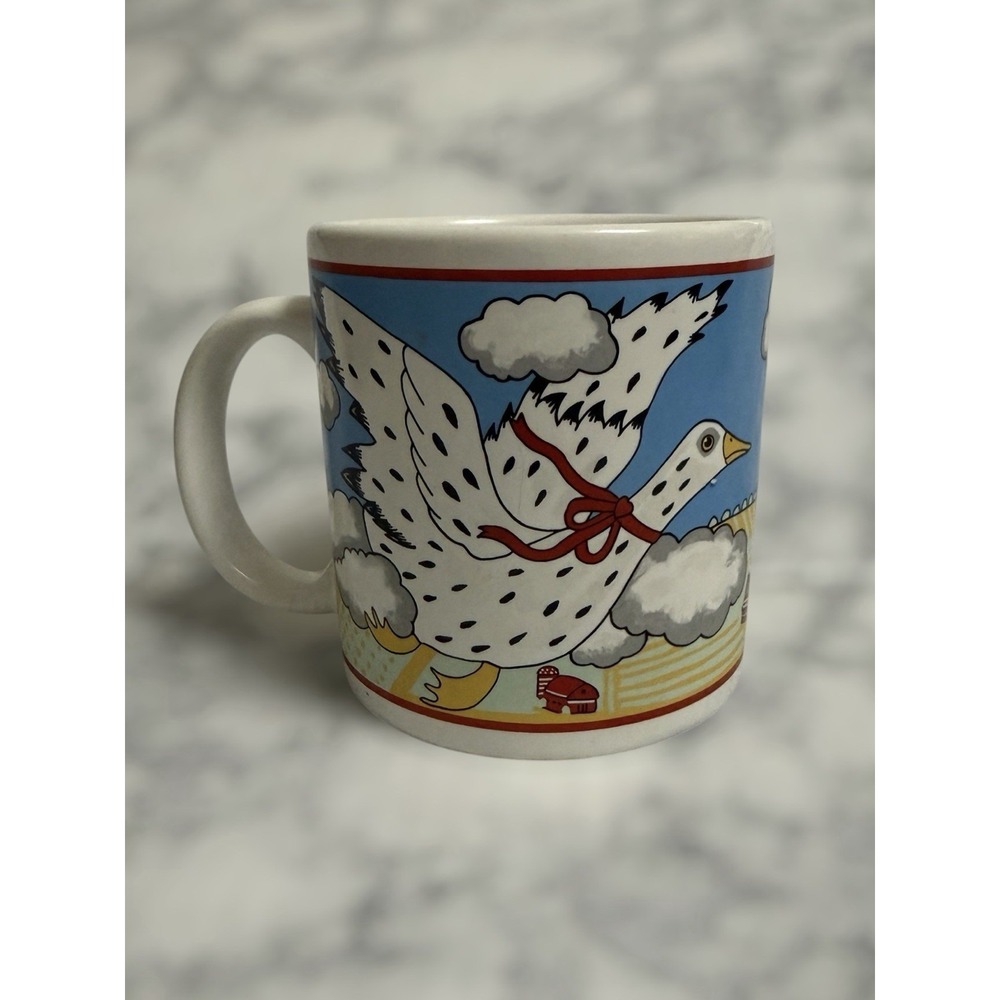 Andrea West Sigma The Tastesetter Vintage 1980s Mug Farmhouse Goose Flying Barn